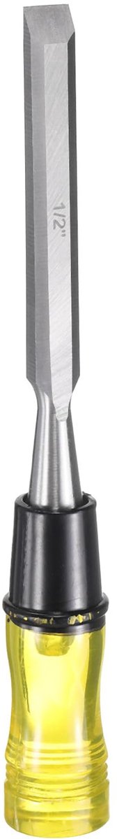 Houtbeitel 1/2" CRV staal afgeschuind lemmet 8-5/8" lengte handvat van slagvast PVC handgereedschap voor houtbewerking met kap voor sneden