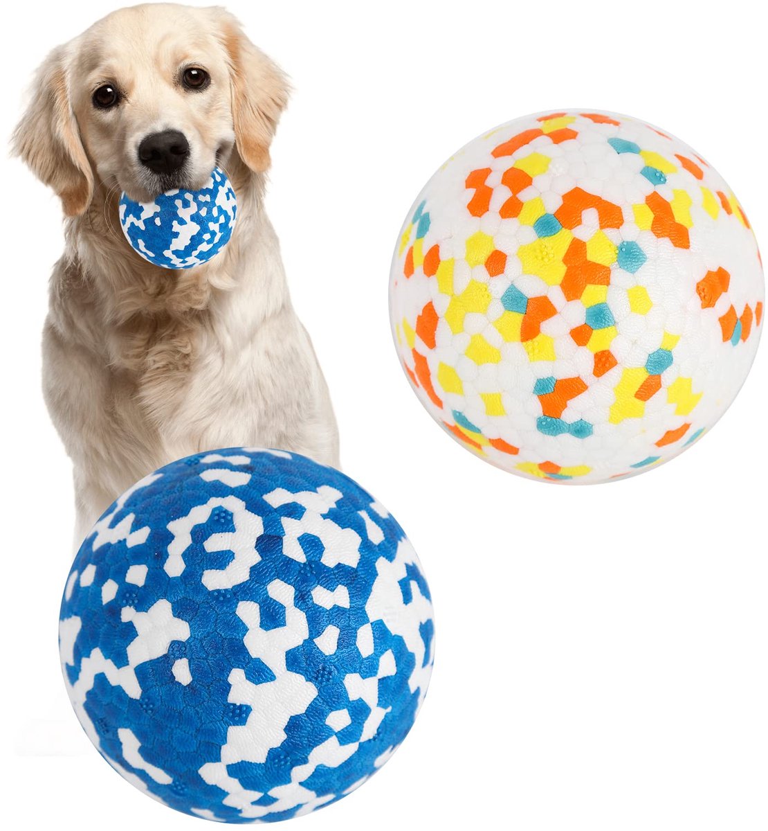 Hondenballen met hoge sprong - duurzaam interactief speelgoed voor kleine, middelgrote en grote honden - resistente tandtraining - watersprong ophalen spelen