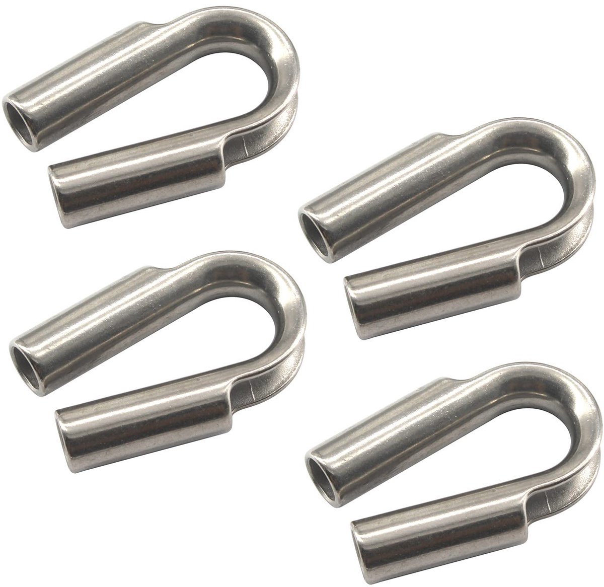 Draad Touw Vingerhoedje 304 Roestvrij Staal Buis Vingerhoedje Draad Kabel Kabel Klem Clips (4 Stuks)