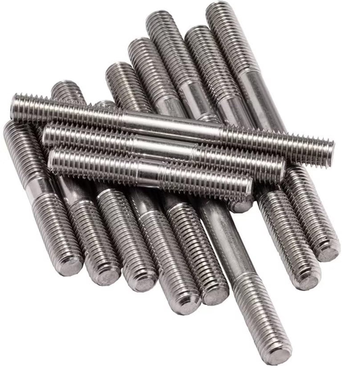 dubbelzijdige draadbouten 304 roestvrij staal draadstang draadbouten schroefdraadstang M10x45mm (3 stuks)