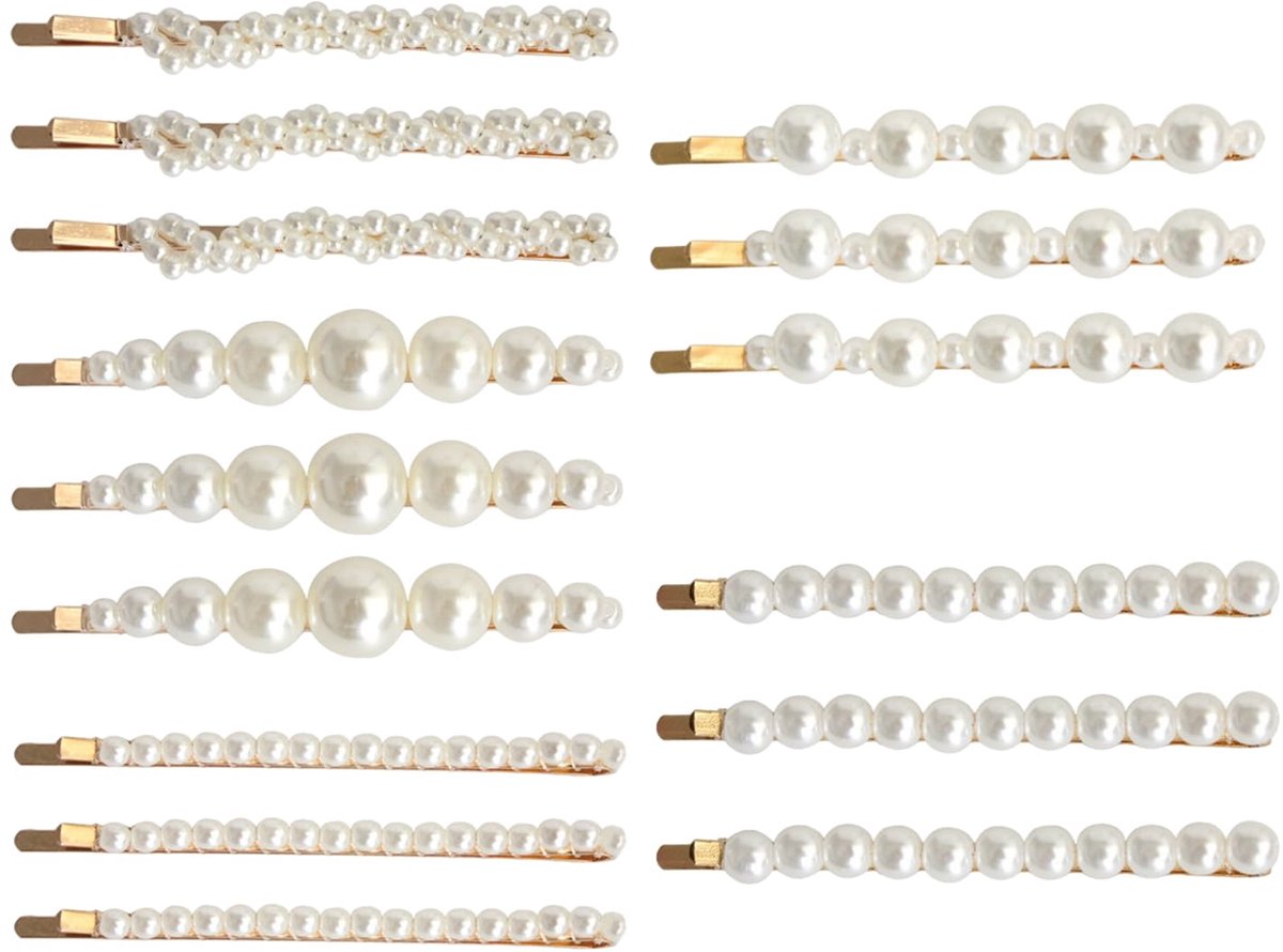 15 stuks vintage parelhaarclips - elegant en modieus - accessoires voor bruid en dames
