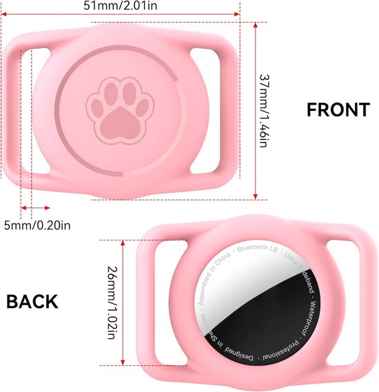 voor Apple Airtag hondenhalsband, 2 stuks waterdichte luchttag kattenhalsband, zachte siliconen Airtag-hoes voor honden en katten, voor Apple Air Tag-houder voor halsband -Past ≤ 1,2 inch — afbeelding 5