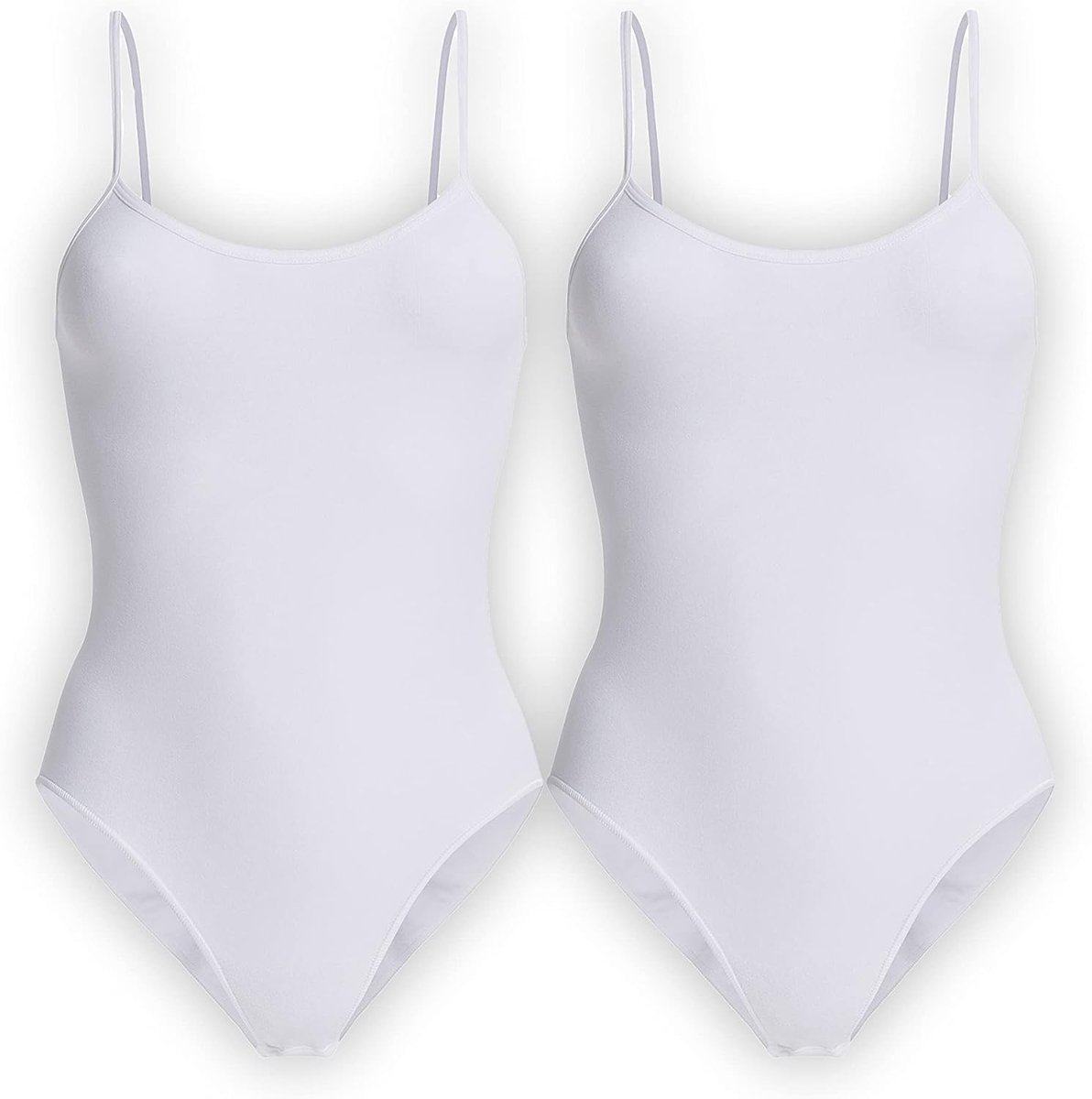 Set van 2 Hemdjes Dames Wit | Spaghettibandjes Dameshemd | Feel Good Hemd Dames Ondergoed Wit