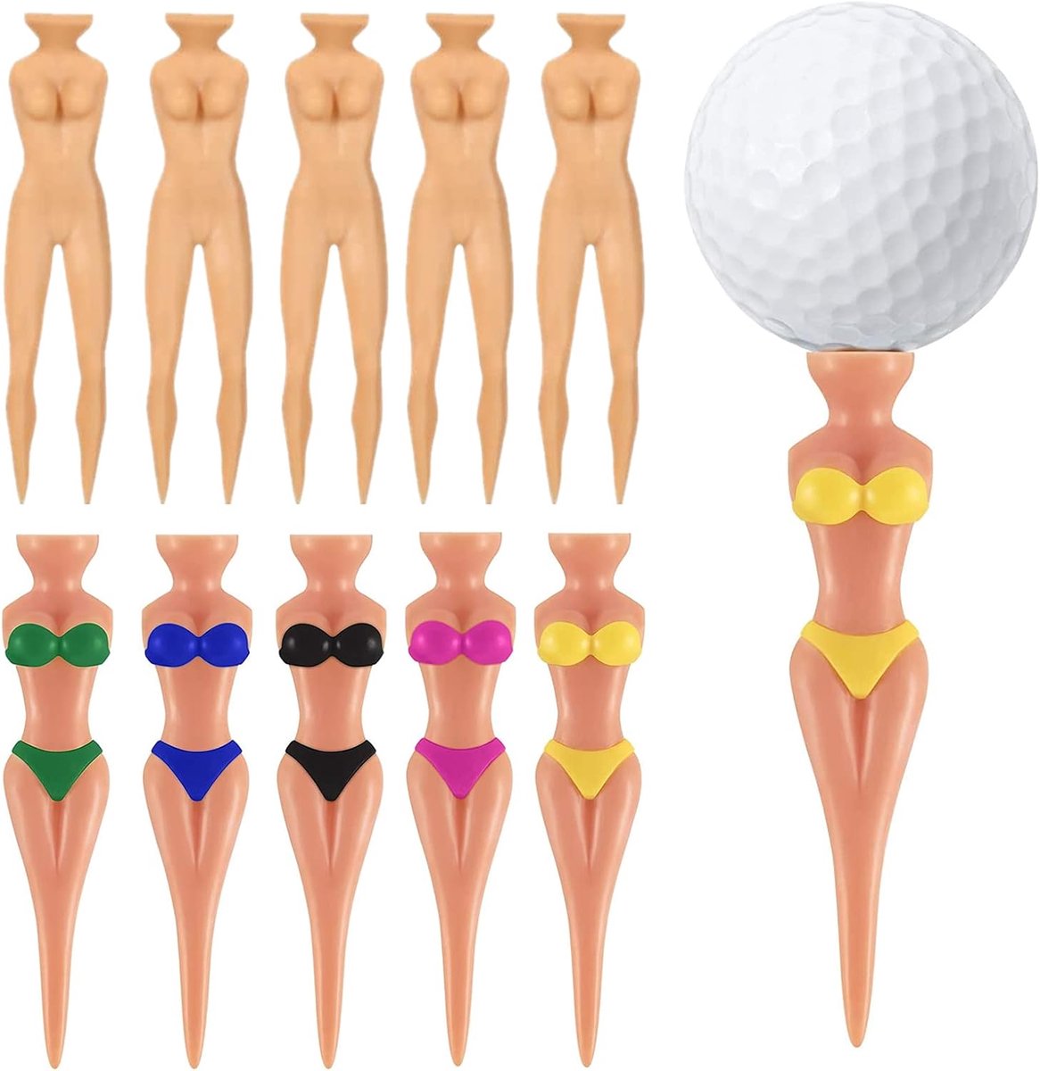 Tees Lady Bikini Girls Golf Tees 76 mm/ 3 inch Plastic Pin Up Golf Tees House Ladies Golf Tees voor Golf Training Accessories Uncle Gift Bachelor Party