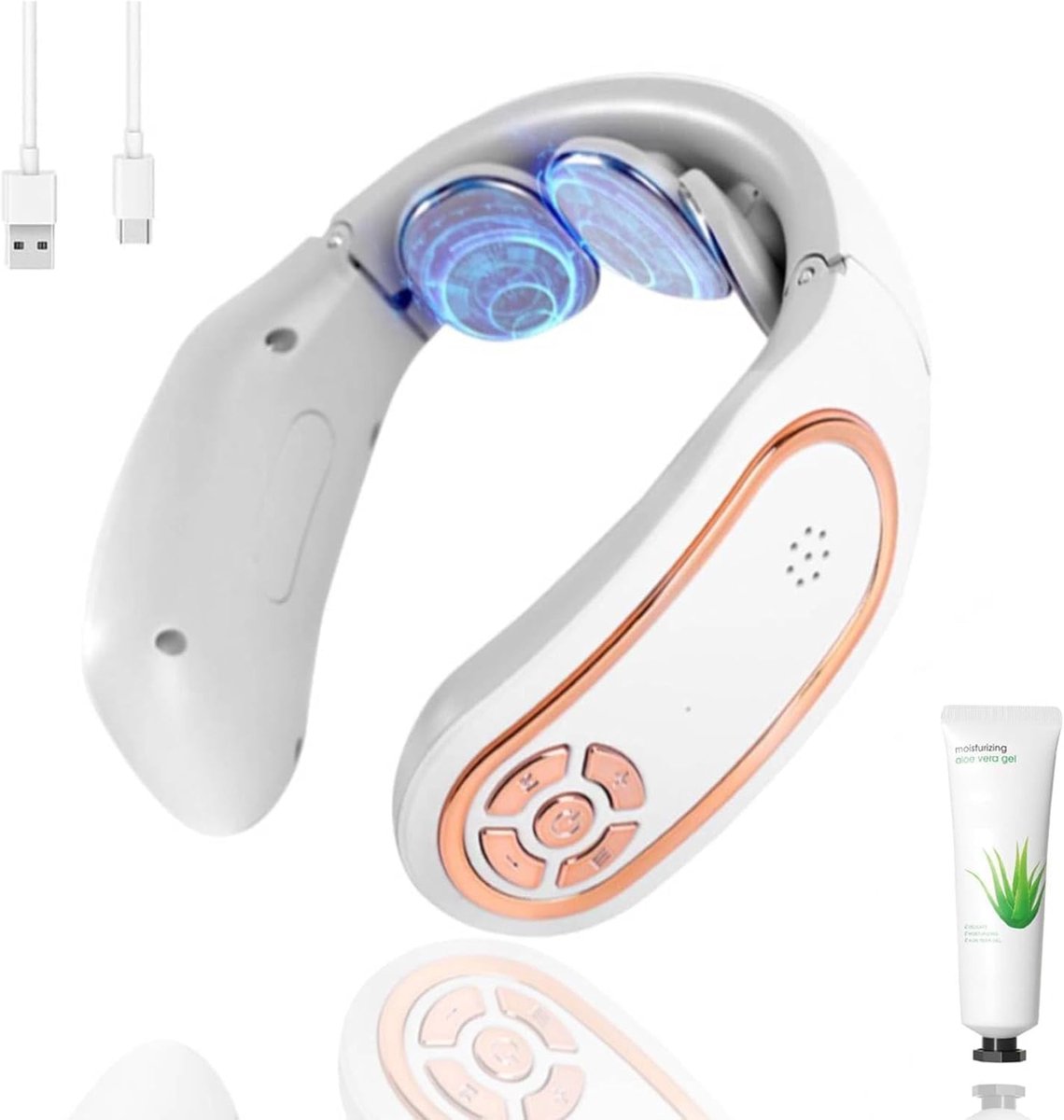 SnelShoppen - Nackenmassagegerät met 15 Intensiteitsstufen, 4 Modi Elektrisch Massageapparaat, 3-stufige Heizfunktion voor Nacken en Schouder, Perfect