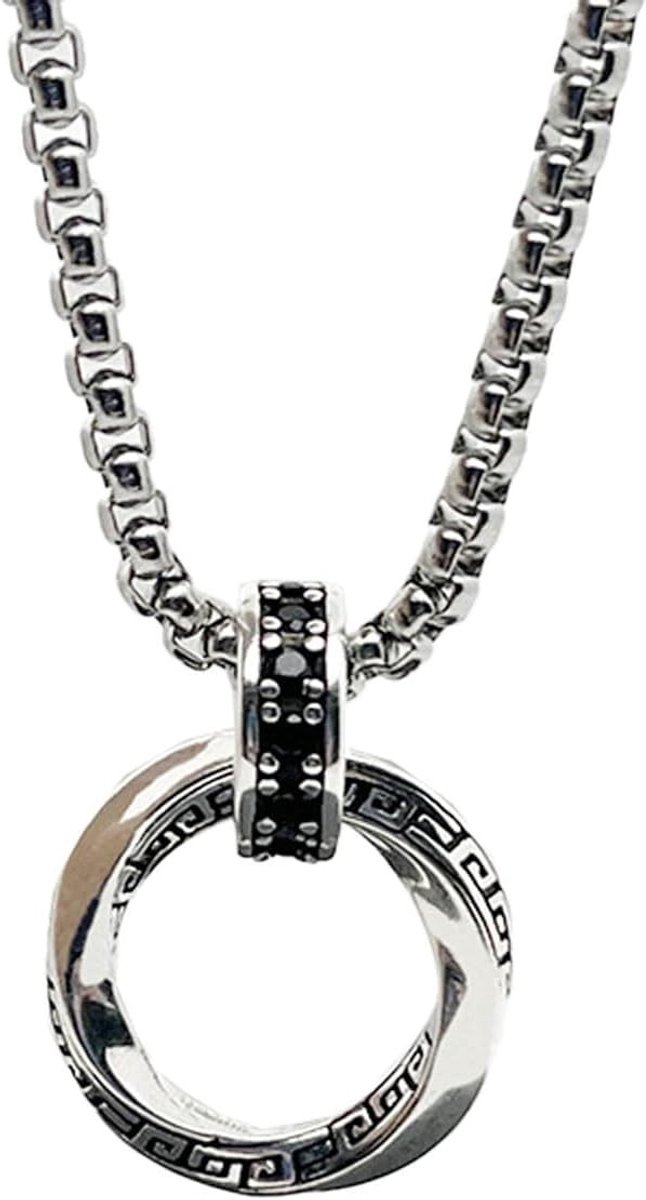 Heren ketting met bijl ontwerp, verstelbare lengte, vintage retro Noorse sieraden, punk rap cadeau voor mannen en jongens, 60CM, metaal
