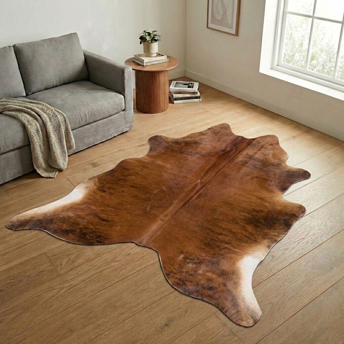 Koeienhuid Vloerkleed XXL (Extra Groot) - Effen-solid - 249 x 241 cm - Koeienkleed / Koeienvel / Dierenvel / Dierenhuid / Koehuid Tapijt