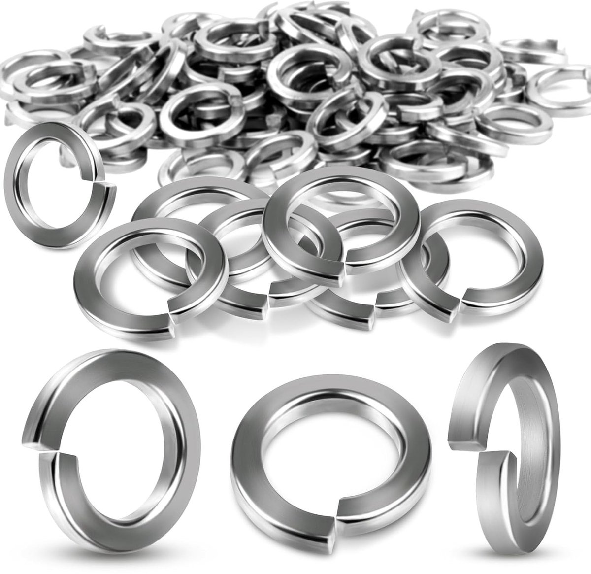 RVS M6 Veerring voor Huishoudelijke Apparaten - Spiral Veerring, Glad Lichaam, Keuze in Maat voor Betrouwbare Bevestiging
