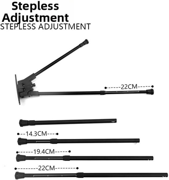 Camping Tafelpoten - Verstelbare Poten - Buiten Koken - Traploze Hoogteverstelling - 36cm tot 40cm - Zwart — afbeelding 4