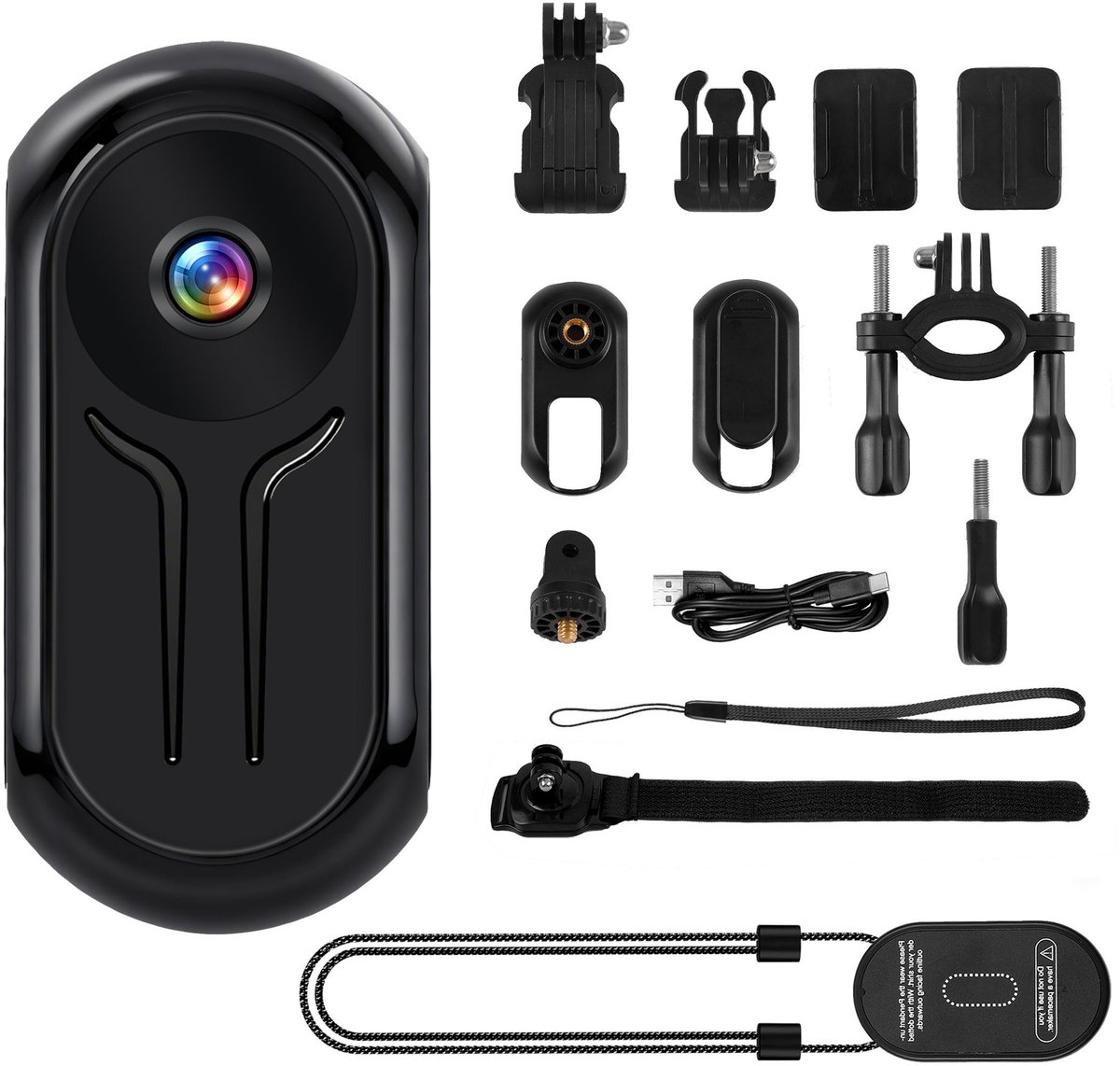 Mini-sportcamera, 120° actiecamera met 2,2 cm (0,85 inch) display, 1080p HD, helmcamera, camcorder met nachtzicht, voor motorfiets, fiets, vlog accessoires