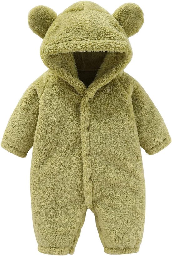 Baby Sneeuwpak - Baby Jumpsuit Romper - Baby Warm Houden - Met Fleece Gevoerd - Voor Pasgeborenen - Effen — afbeelding 4