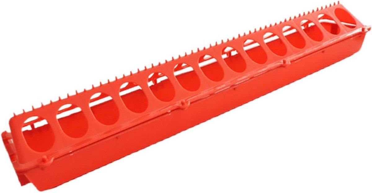 Kleine Voederautomaat - Pluimvee Voerbak - Vogel Voeren - 28 Gaten Ontwerp - 50x10x10cm - Rood