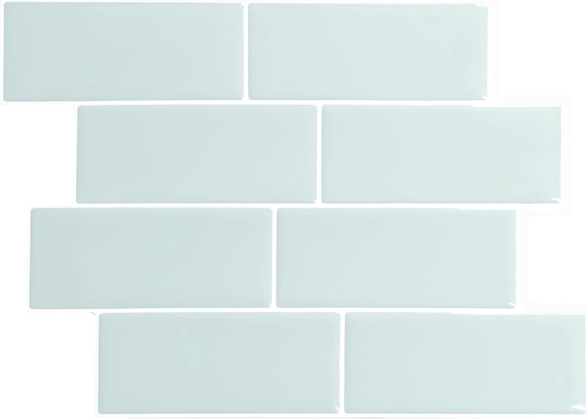Tiles Stick On Tiles Spatwand, Metro Grijs/Groen, Zelfklevende Wandtegels, 5 Wandpanelen 29,3 x 21,3 cm, Hittebestendige Zelfklevende Behangtegel, Waterbestendig Badkamertegel, Gemaakt in Canada