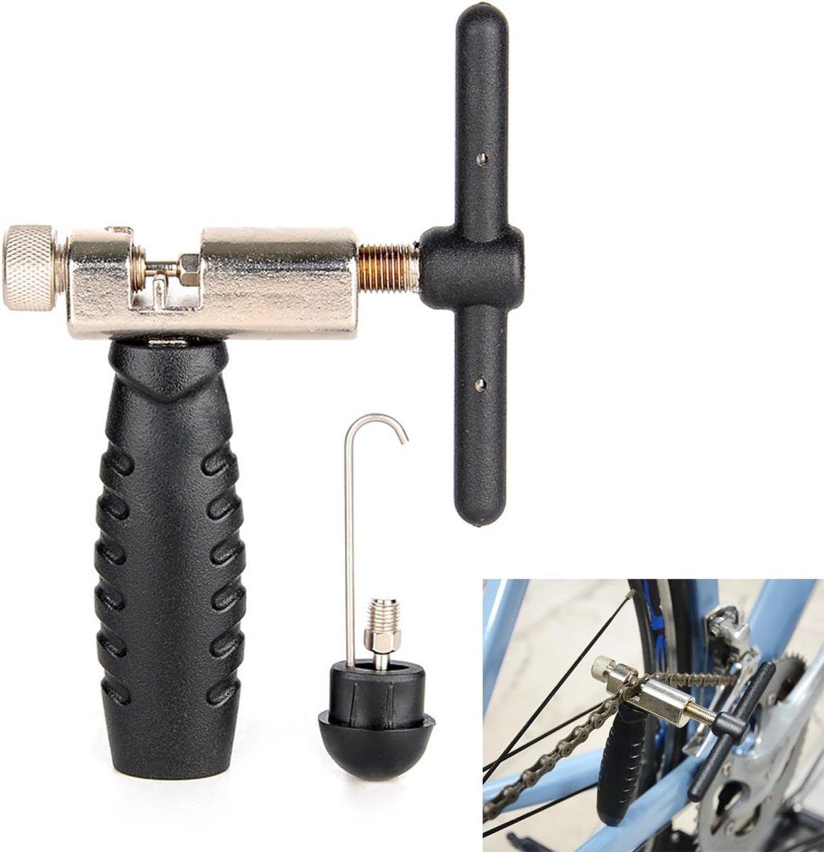 Fietskettinggereedschap voor 6-12 snelheidskettingen, koppelen, verwijderen en installeren van fietskettingen, professionele kettingbreker, fietskettingsplitser voor mountainbike, racefiets