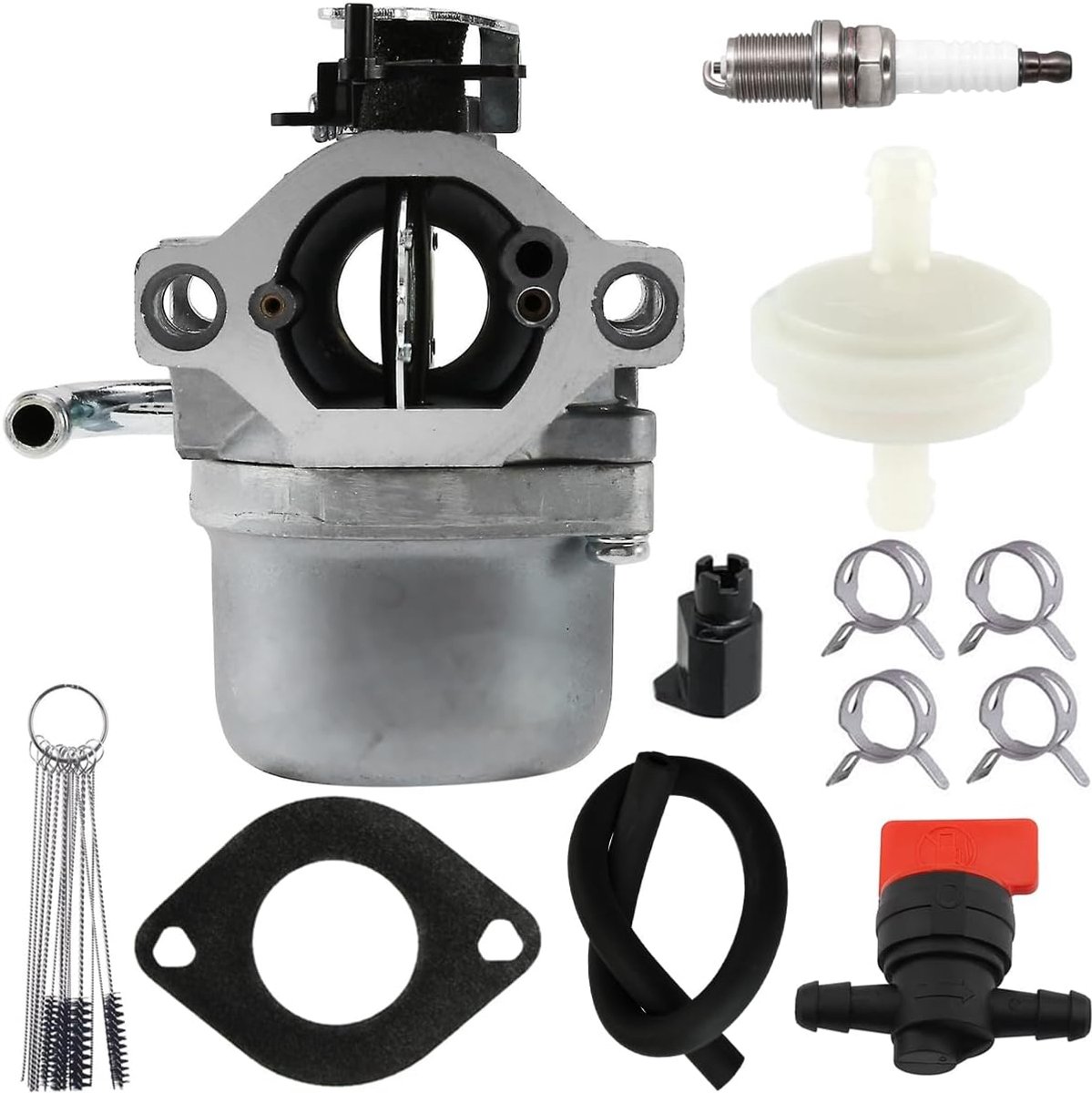 590399 796077 Carburateur voor BS 21A707 21R707 21R777 21A907 21A977 | 590399 en 796077 Carburateur set voor grasmaaiers met afdichting, bougie, benzineslang en filter