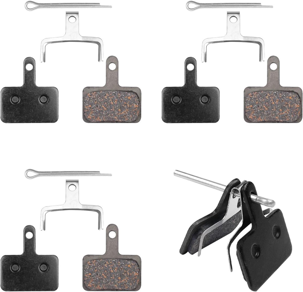 4 paar remblokken voor fiets, slijtvaste schijfrem, high-performance remblokken, vervangende schijfremblokken, fietsremblokken, vervanging voor Tektro/Shimano, zwart