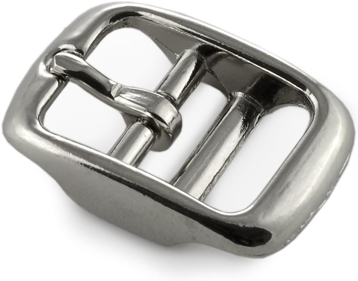 roestvrijstalen gesp zilver, 5 stuks, dorngesp met dubbele brug voor nette geleiding, geschikt voor smalle riem tot 16 mm, maat 32 x 24 mm, Paracord 550 buckle voor DIY armbanden en halsbanden