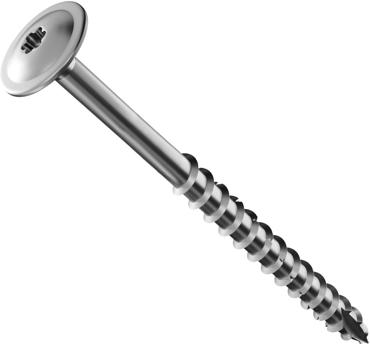 Tellerkopschroeven RVS 6 x 60 mm, 100 Stuks, Torx 40, German Quality - Houtbouwschroeven voor de bouw van een tuinhuis, terrasoverkapping, tuinhek, carport of luifel