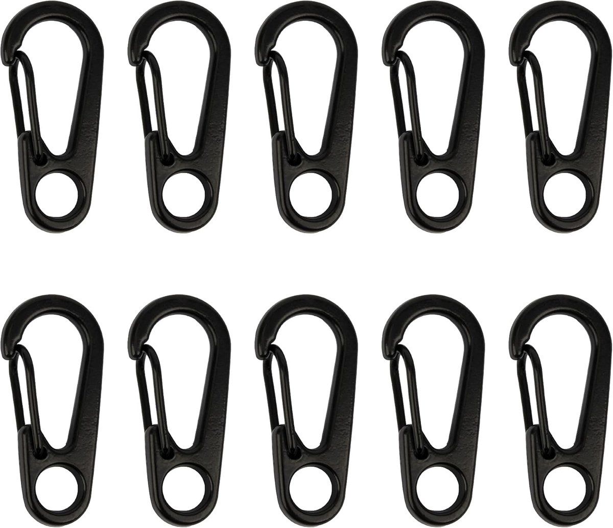 3,3 cm Mini karabijnhaak, aluminium karabijnhaak, kleine sleutelhanger, haak voor kamperen, reizen, wandelen (10 stuks)