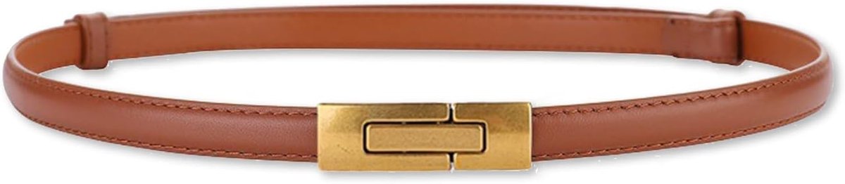 Vrouwen Skinny Lederen Riem Effen Kleur Vintage Metalen Interlock Gesp Verstelbare Dunne Taille Riem Voor Jurk Jeans Jas