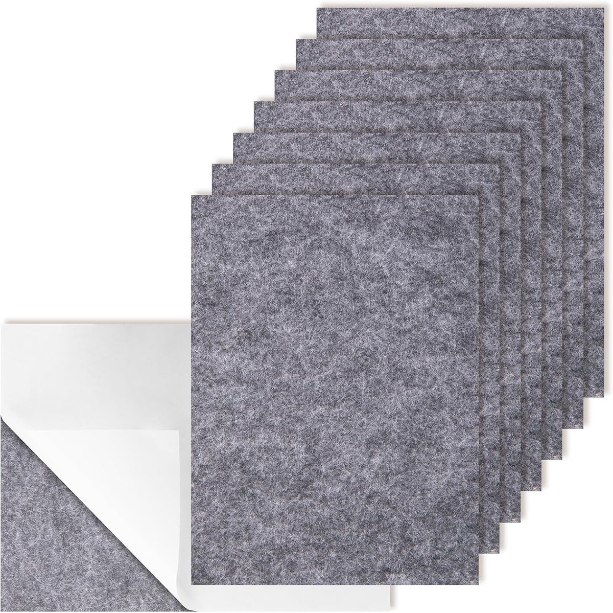 yumcute Viltkussens voor meubelpoten, 15 x 11 cm, set van 8 stoelpootbeschermers, 5 mm dik, zwart vilten meubelpads, vloerbeschermers, op maat gesneden vilt