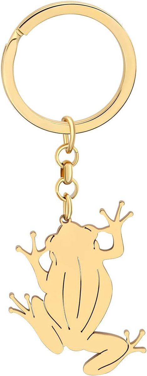 Kikker Sleutelhanger Portemonnee Auto Accessoires Rvs Sleutelhanger Voor Vrouwen Meisjes Zomer Charms Geschenken Decoraties