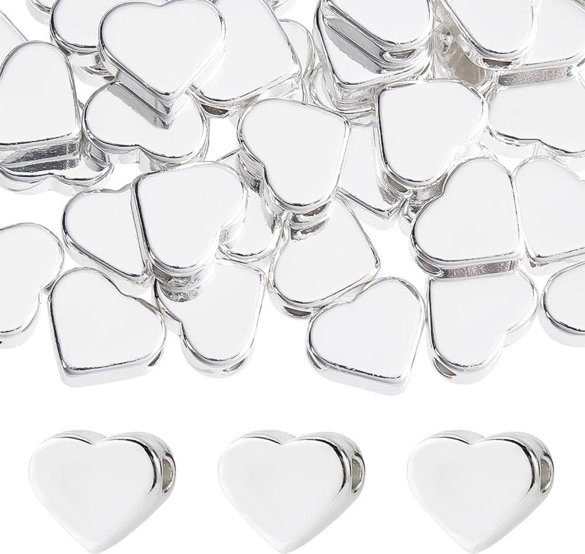 Kralen afstandhouders in hartvorm metalen hanger in de vorm van een liefde lange levensduur voor sieraden geschenken Moederdag bruiloft 6x7mm