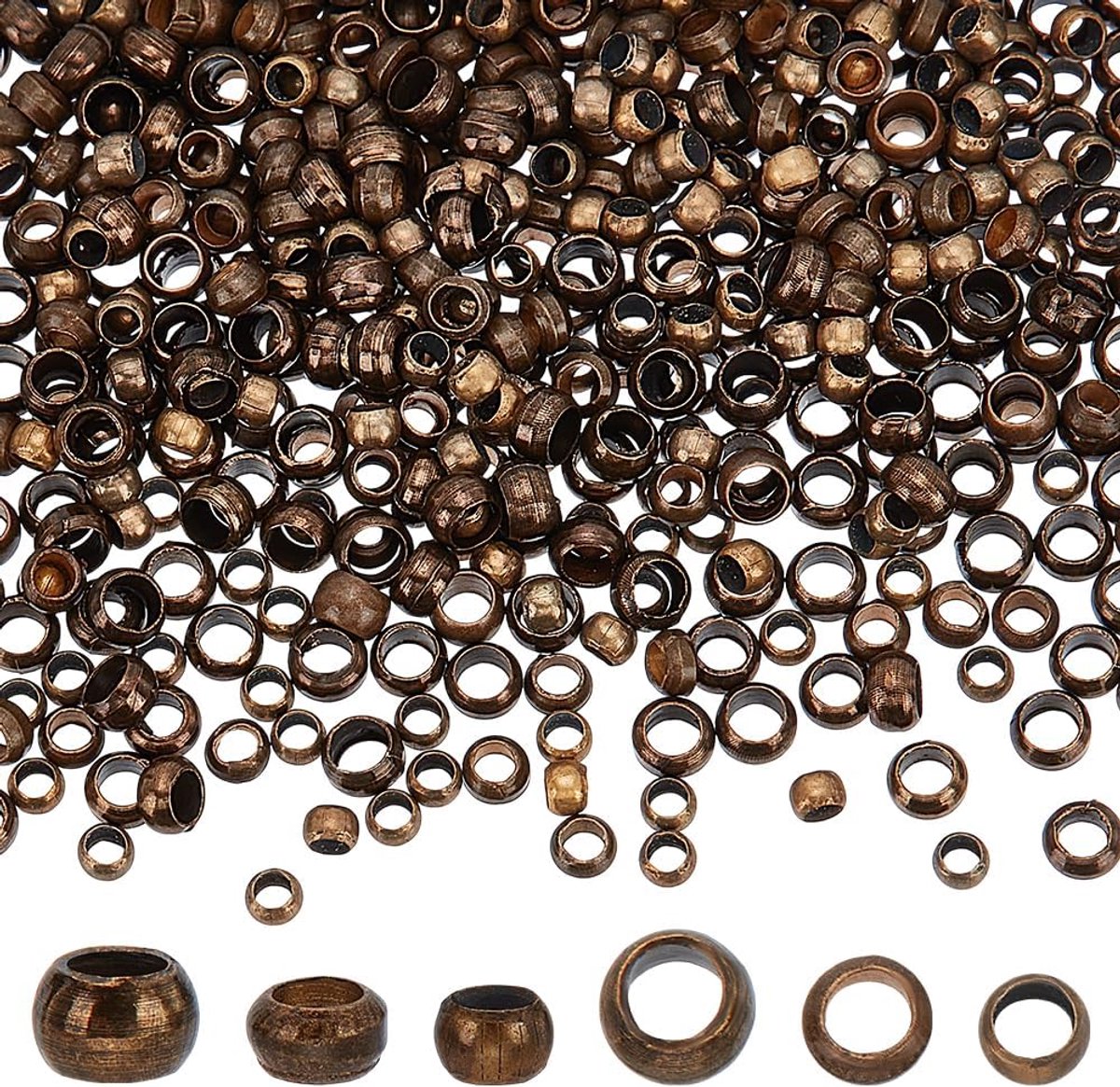 Kralen antieke bronzen buiskralen krimpbuis accessoires ronde buis losse spacer kralen voor sieraden maken gat: 1-2 mm