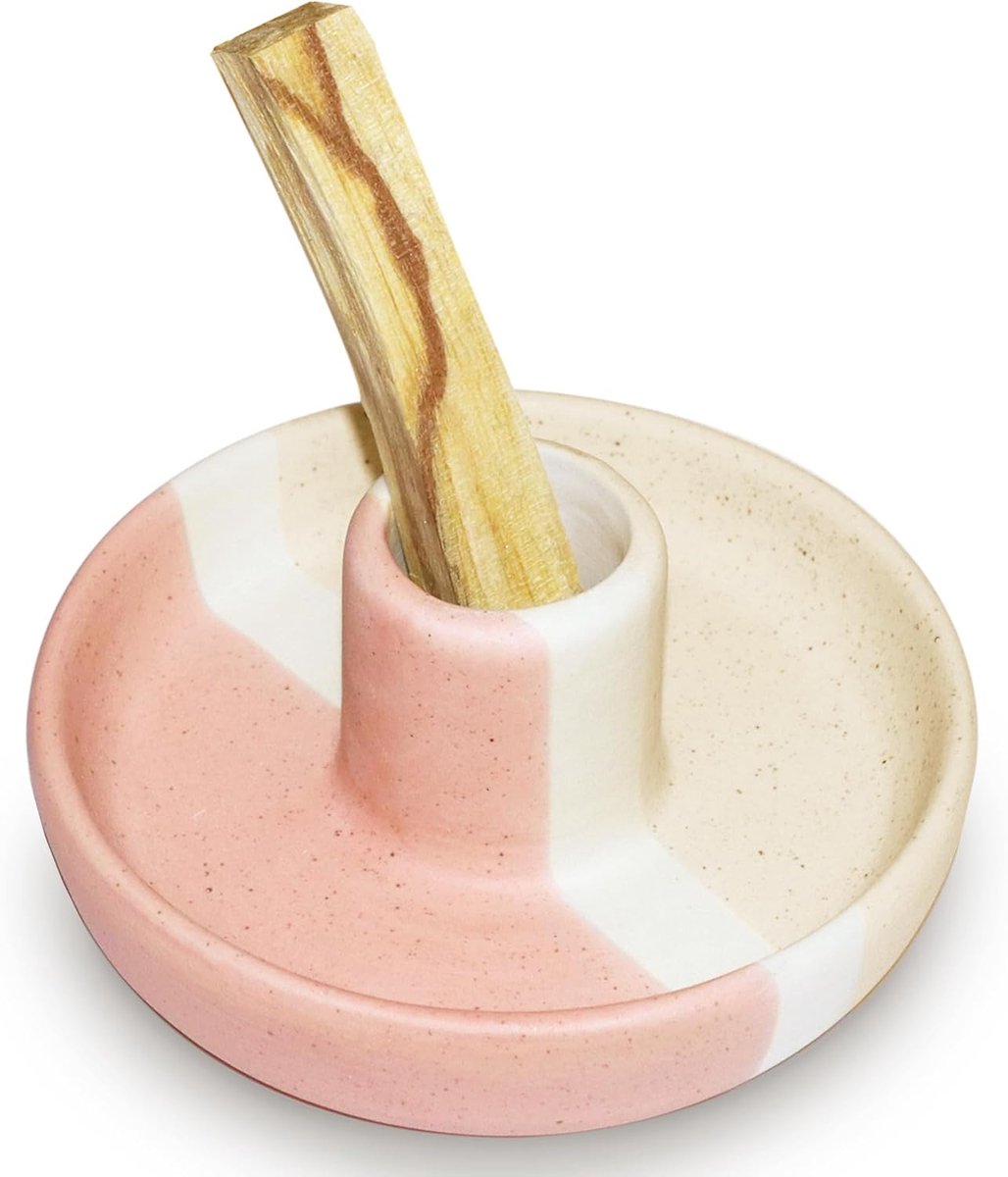 Palo Santo Houder Keramiek - Beige Rood - Asvangend - Ideaal voor meditatie - SnelShoppen
