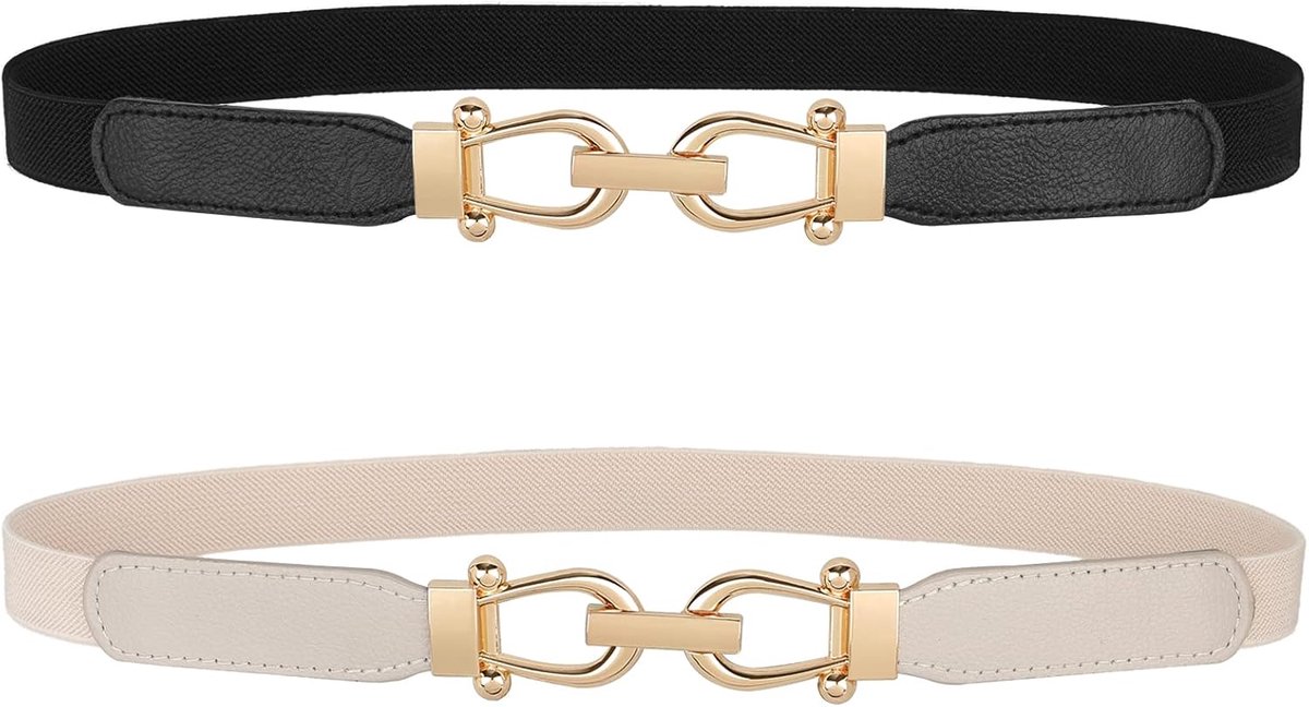 Dunne metalen riem voor dames, elastische metalen kettingriem voor jurk