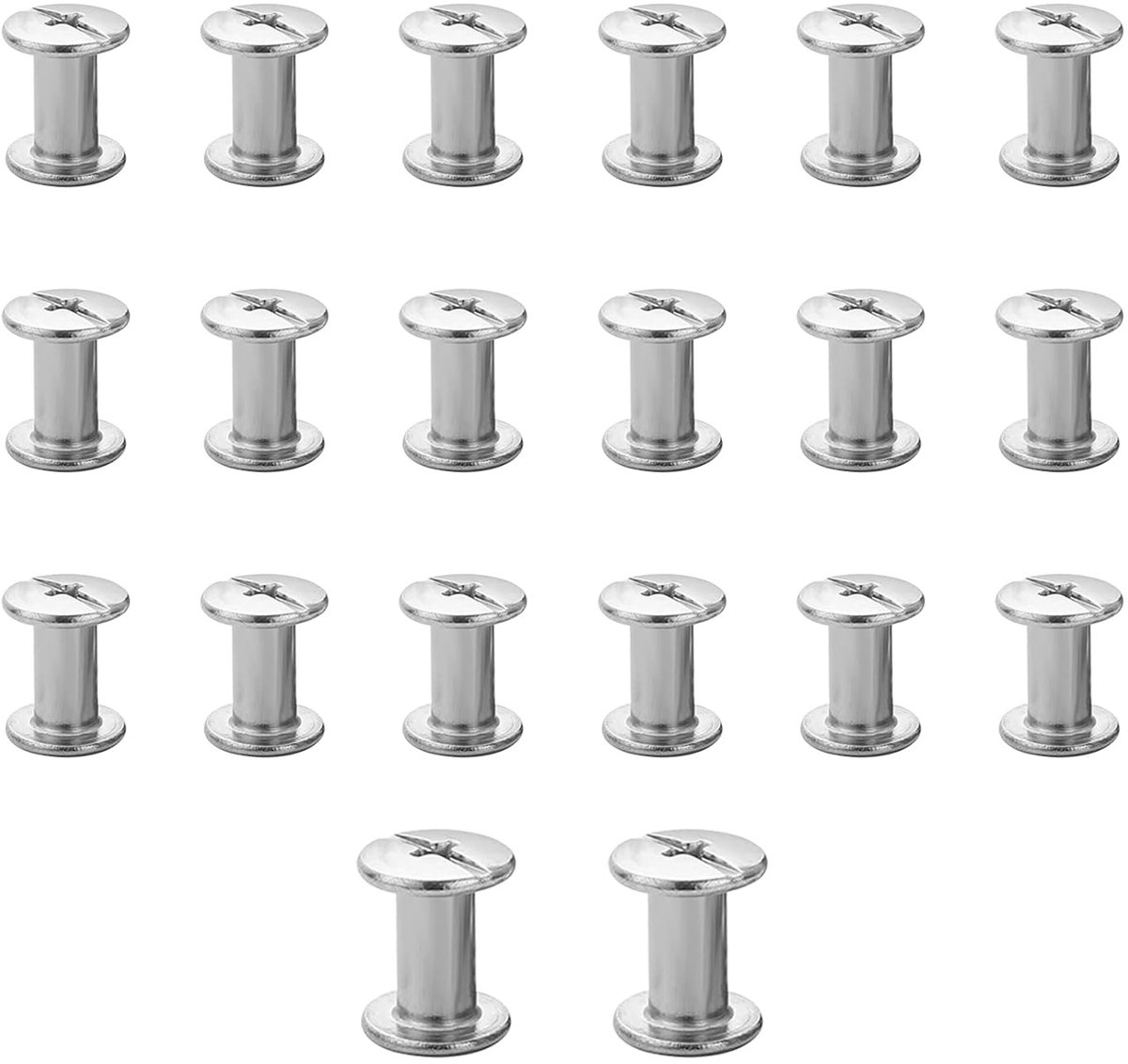20 sets Chicago schroefpalen, klinknagel Chicago bindschroeven, metalen klinknagel vervanging reparatie voor tassen, kraag, harnas, bagage, portemonnee, hondenriem, rugzak, riem