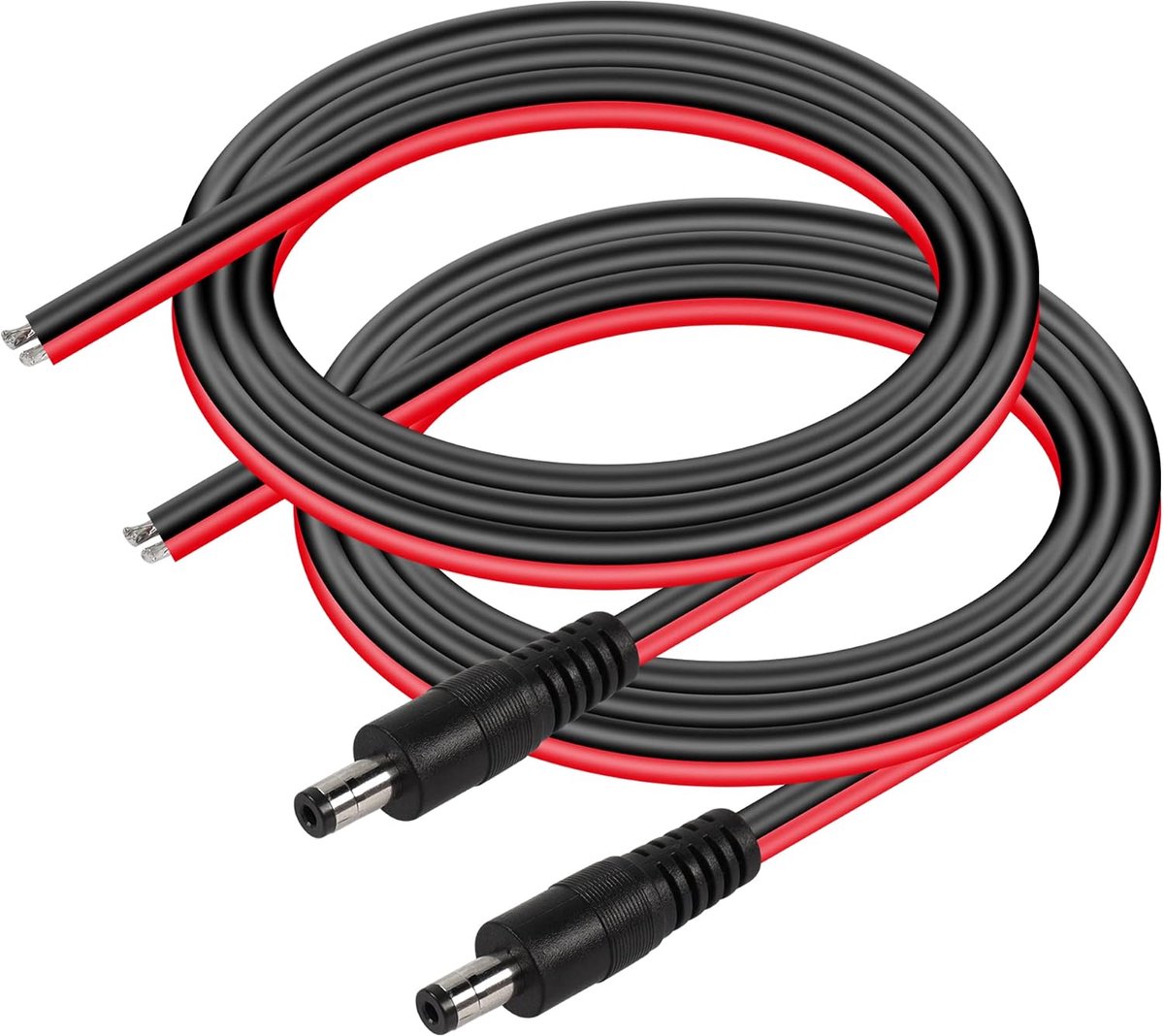 DC5521 Power Pigtails kabel, 14 AWG, 5,5 mm x 2,1 mm DC mannelijke open end stroomdraad, DC Supply Repair kabel voor CCTV-beveiligingscamera, ledstrip, licht, etc, 2 stuks (3,3FT 5521 keer)