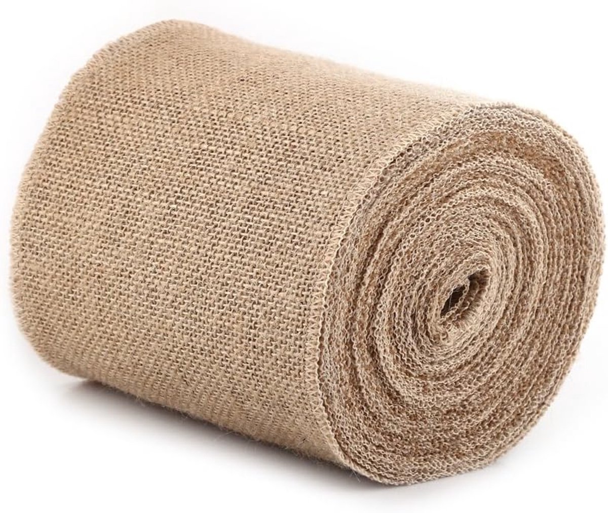 lint van natuurlijke juten stof, rustieke band voor feestjes, versieringen, doe-het-zelf, handwerk, kerstversiering, 15 cm