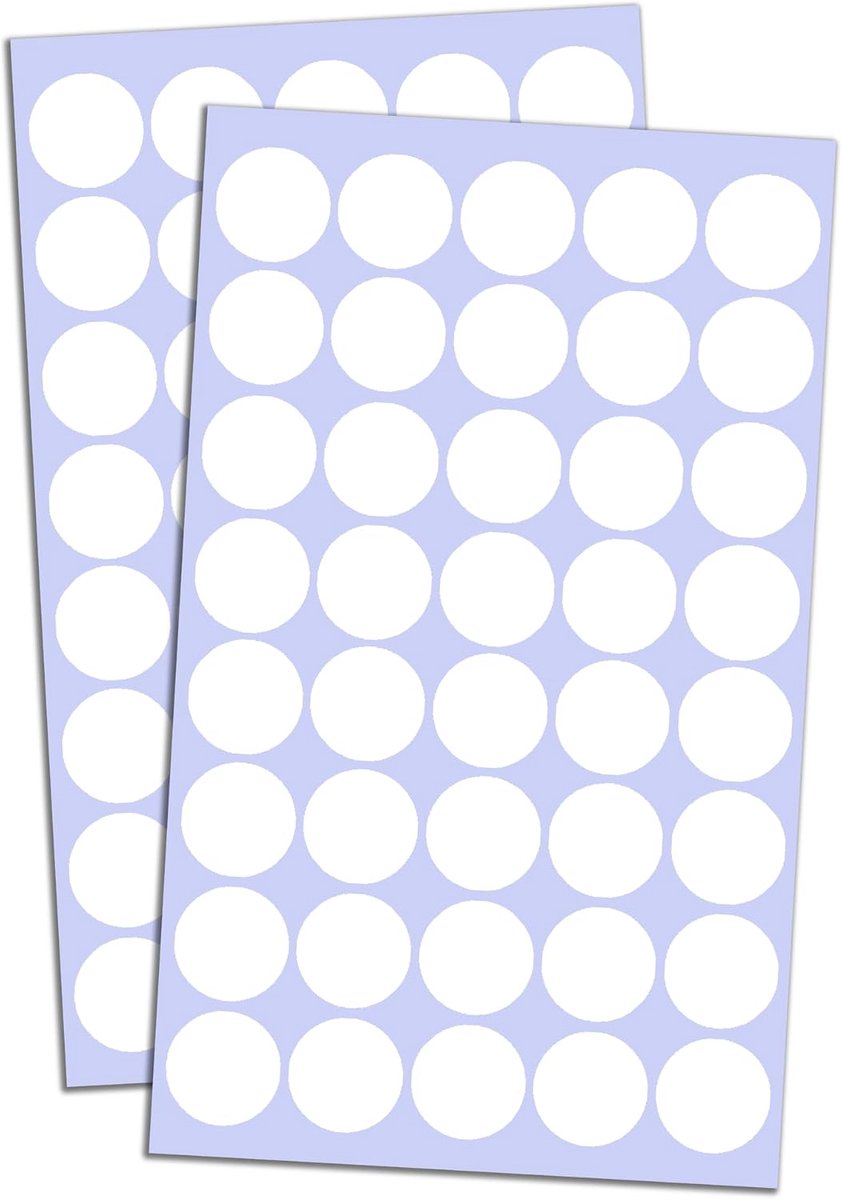 2000 Stuks - 20mm Ronde Stickers Gekleurde Stippenstickers Puntstickers Zelfklevende Etiketten - Wit | Zelfklevende markeerpunten