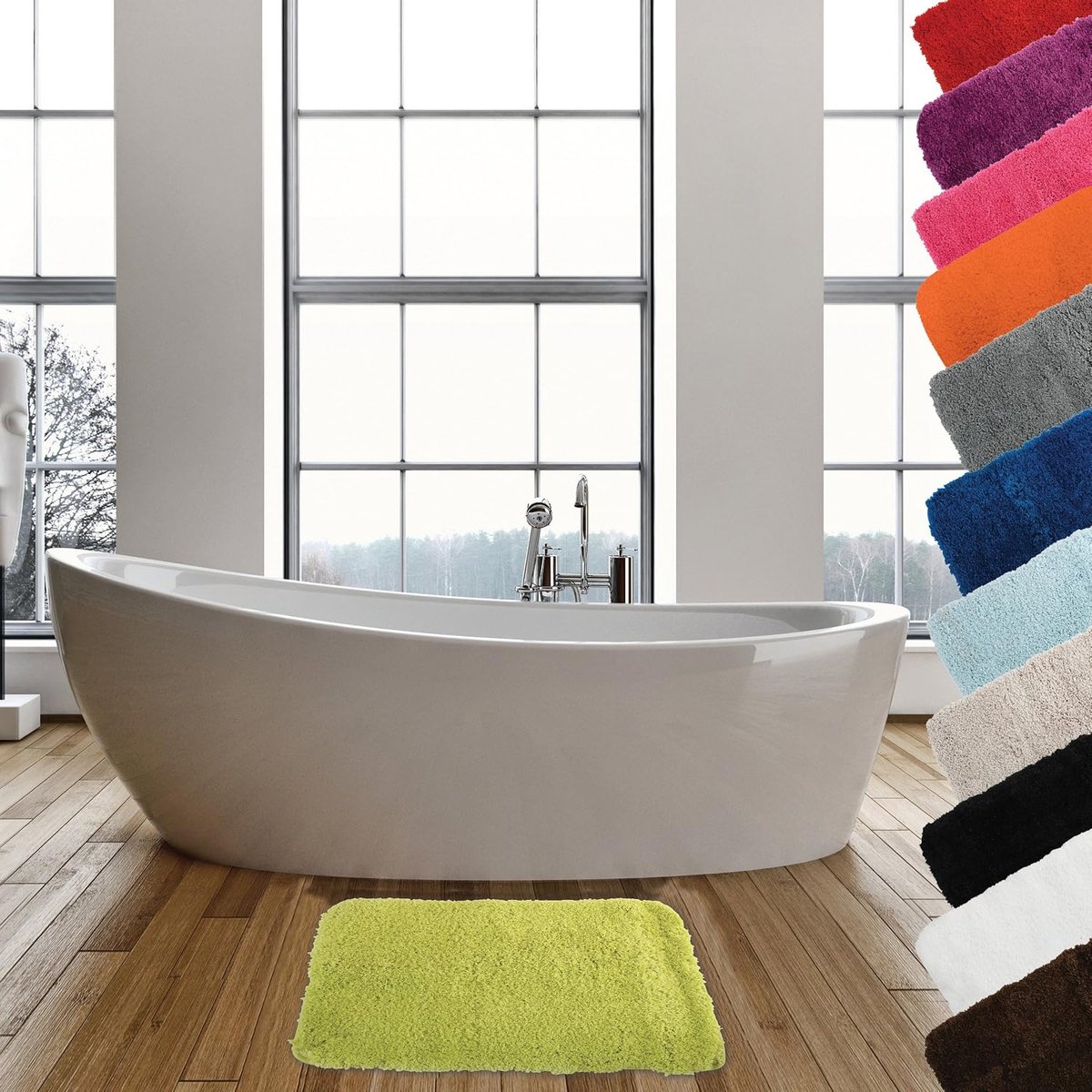 Microfiber Badmat, Groen, 70 x 50 cm