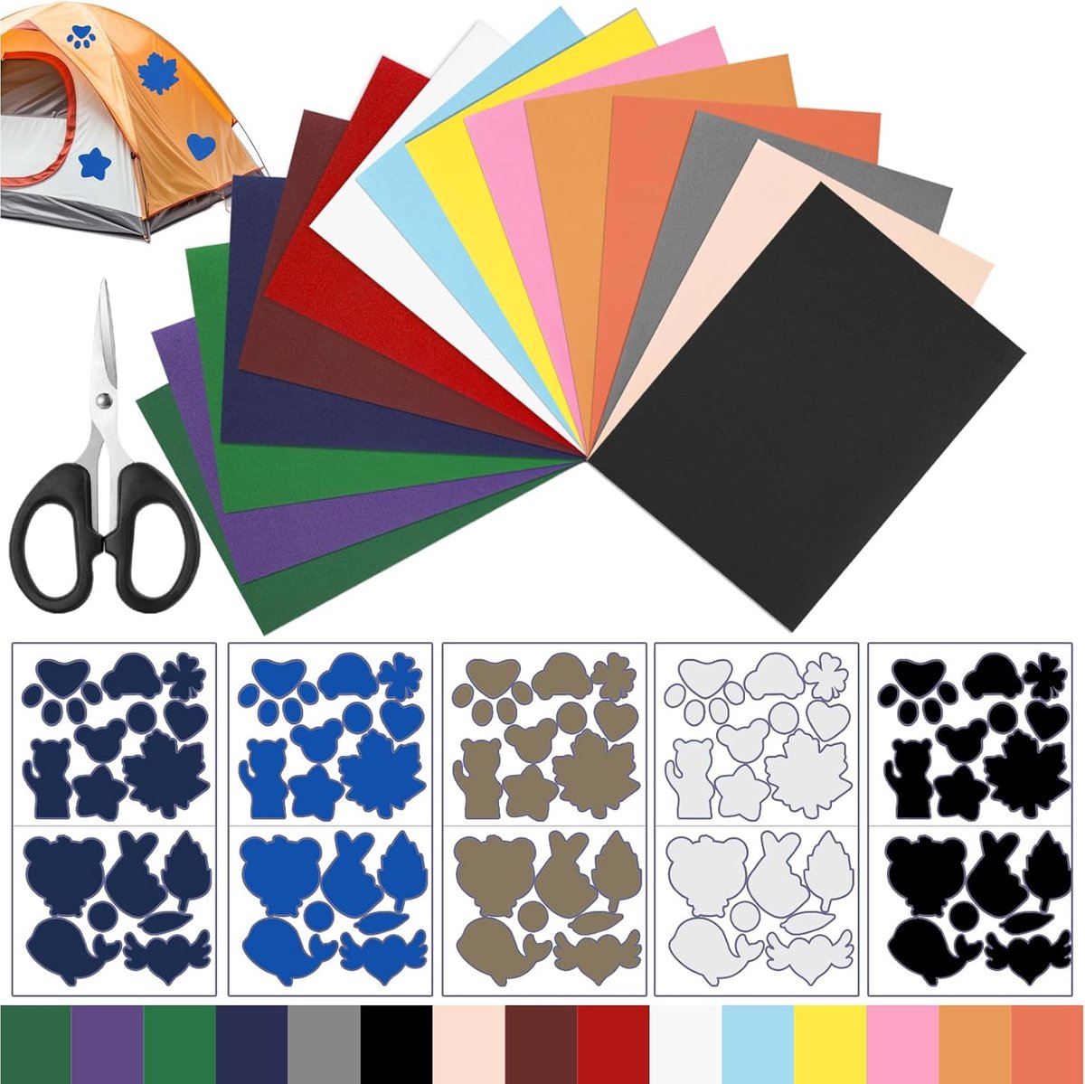 20 Vellen Nylon Patches Zelfklevend Stof 15x20/15x25 cm Kleurrijk Tent Reparatieset Stof Patches Waterdicht Reparatieset Zonnescherm Patch voor Tenten Donsjack Slaapzak Tas Markies