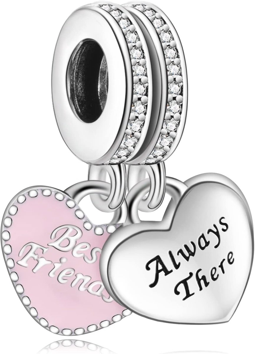 Jewellery Charm Family Hearts Hanger S925 sterling zilver armband bead met kubische zirkonia voor Europese armbanden halskettingen, moederdag sieraden cadeau Kerstmis voor dames heren