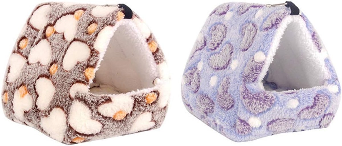 2 stuks cavia-bed, wasbare kooi-accessoires voor kleine dieren, voor mini-konijnen, chinchilla's, hamsters, mini-egel, grasparket, pioenroos of andere kleine huisdieren