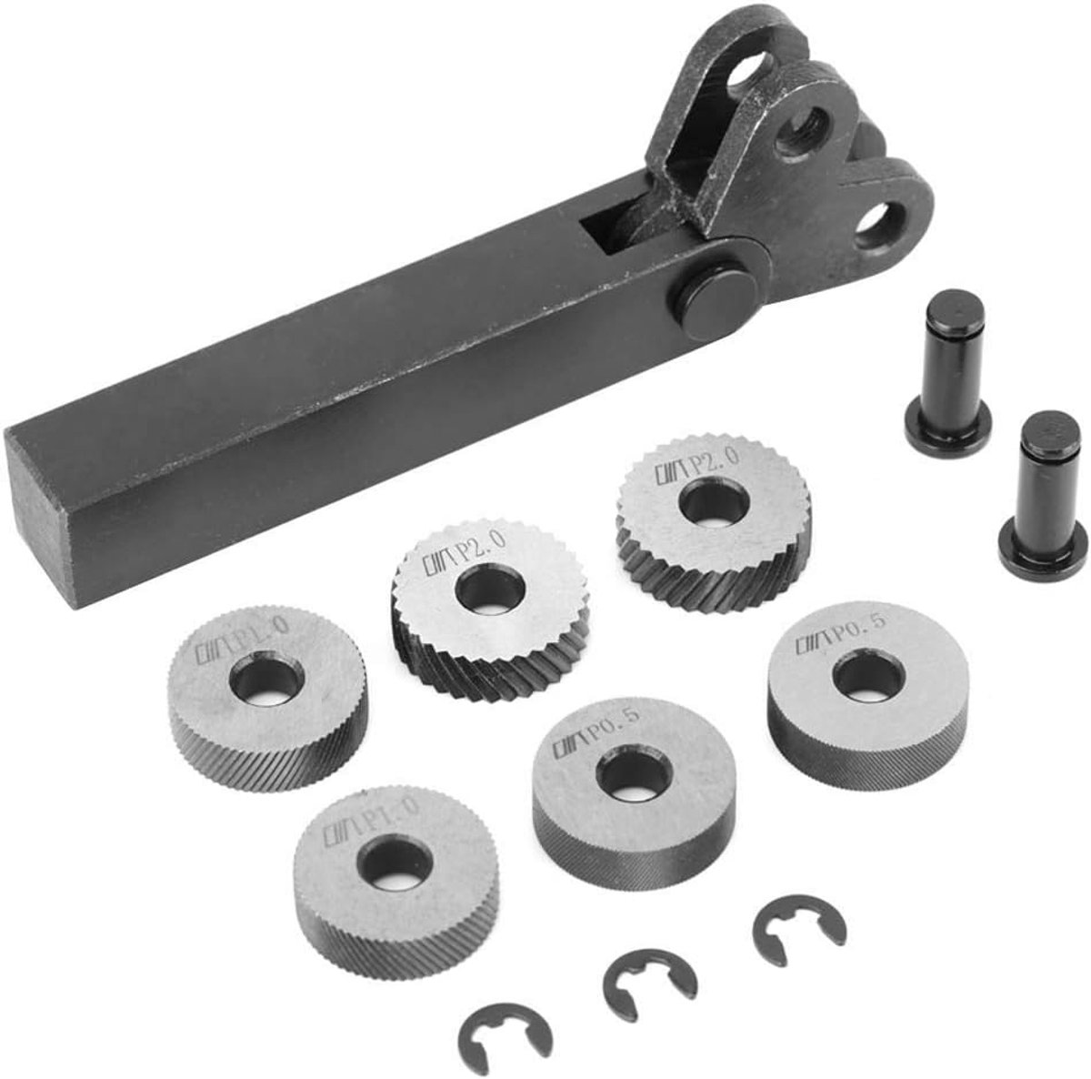 7 Stks Staal Opruwen Tool 0.5/1/2mm, Draaibank Accessoires, Diagonaal Dual Wiel Lineaire Knurl Set Draaibank Cutter Machine