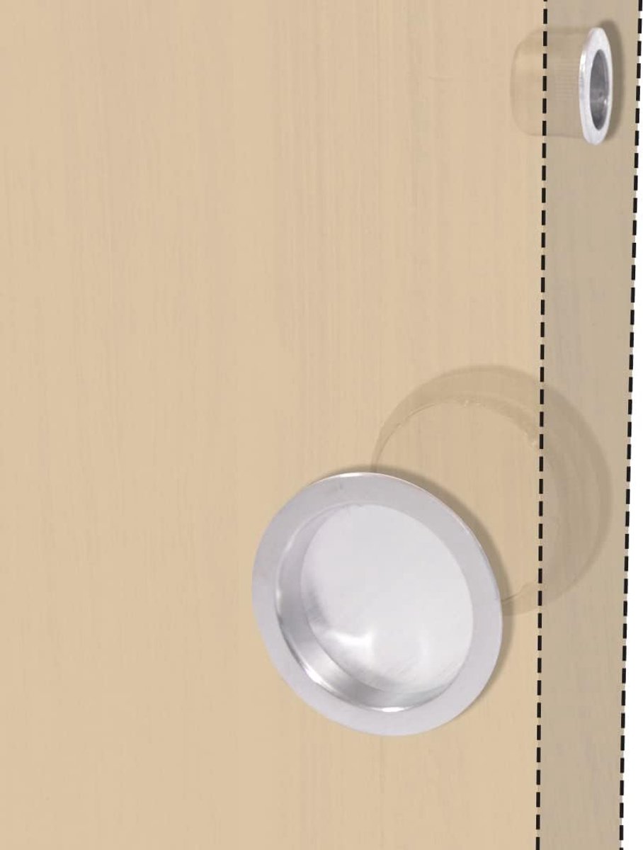 Set handgrepen voor binnendeur van hout, inschuifbaar, set zonder insteekslot en blinde knop, rond mondstuk van staal (rond S/S, chroom glanzend)