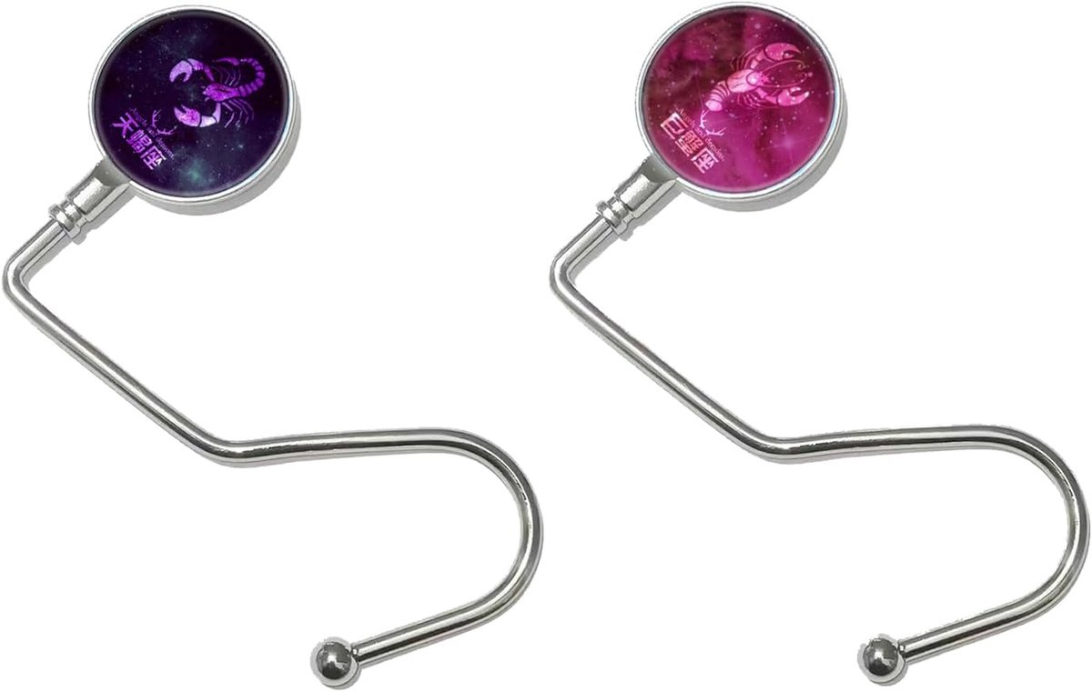 2 stuks opvouwbare tassenhaken voor tafel, aluminium tas, hanger, opvouwbaar, antislip, krasbestendig, tafelgarderobehakhouder, cadeau-idee voor vrouwen