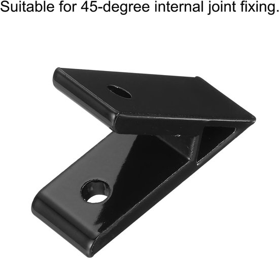 2 stuks 45 graden hoek aluminium beugels voor profielen, verbindingsverbindingen voor profielen uit de 3030 serie (zwart) — afbeelding 3