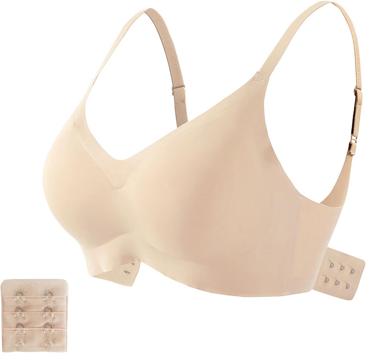 Damesbeha zonder beugel, naadloze minimizer bralette, gevoerd, beugelloze zachte beha, comfort, dagelijkse beha, ademend en licht, met beha-verlenging