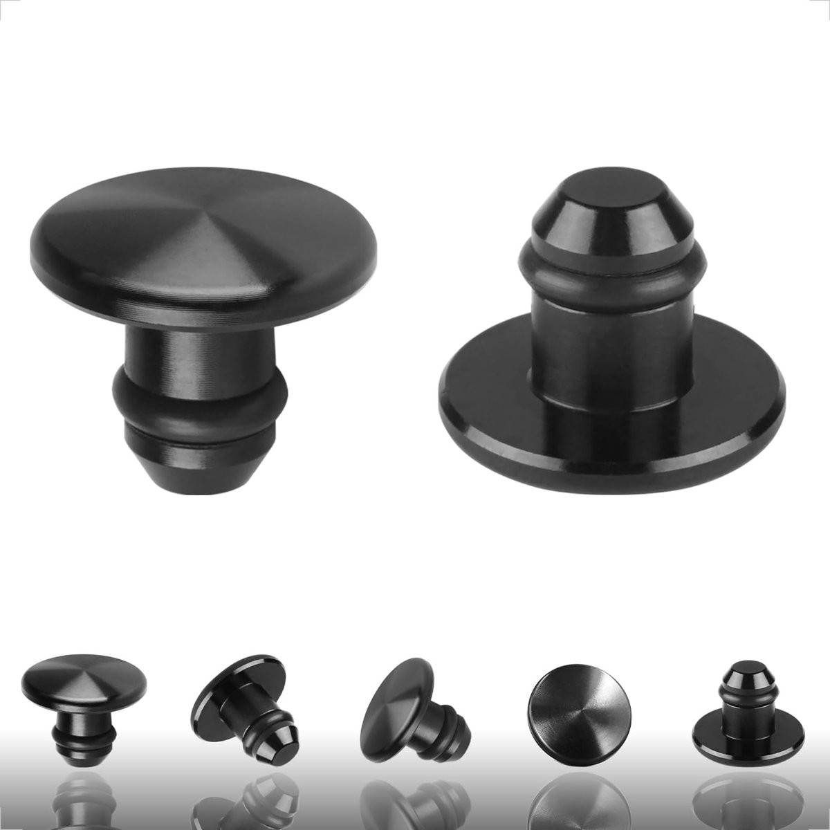 evermotor 10 mm motoraccessoires, blindpluggen, zwart CNC-aluminium voor bar-end spiegels, geschikt voor Yamaha, Honda, KTM (2 stuks)