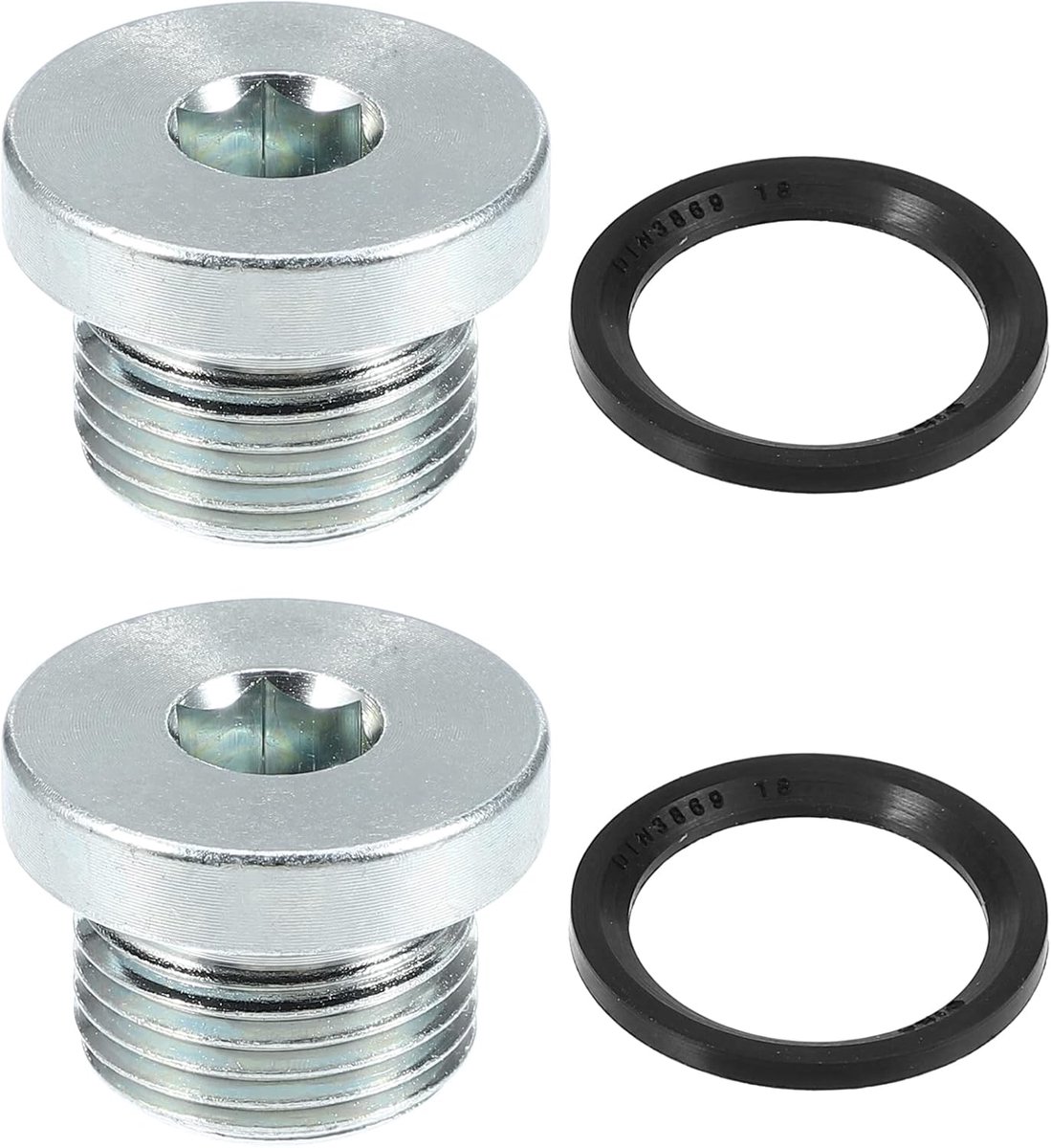 ABSOPRO 2 Stuks M18x1.5 Stalen Motorolie Afvoerplug Schroef voor BMW Zilverkleurig