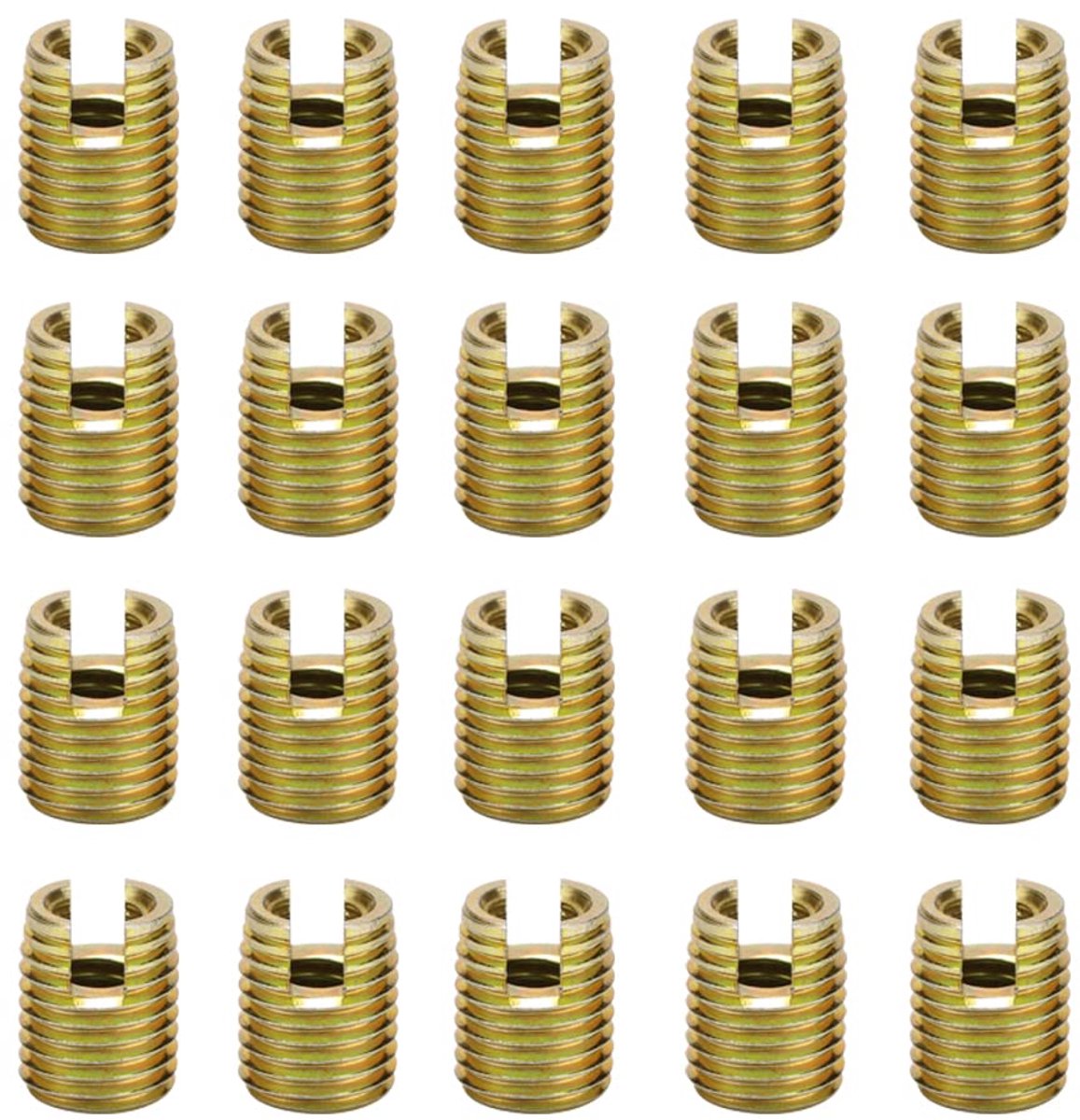 Schroefinzetstukken, Akozon 20 stuks 302 Koolstofstaal Zelftappende schroefdraad Inzet Schroef Reparatieset (interne M2* 0,4 Extern M4,5 * 0,5: 6 mm)