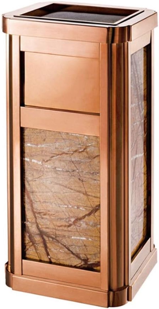 Prullenbak RVS Luxe prullenbak Outdoor afvalcontainer asemmer Hotel Lobby Corridor huis Verticale Garbage Bin Vuilnisbak (Color : Rose gold)
