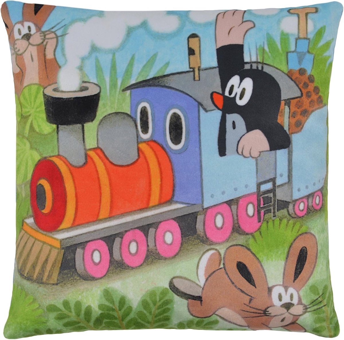 Kussensloop lendenkussen werpkussen hoofdkussen hoofdkussen originele De kleine mol 25x25 cm, meerkleurig, voor kinderen jongens meisjes baby's