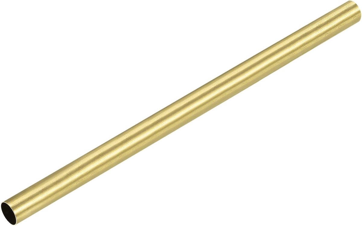 Messing buis (12 mm OD x 0,5 mm muur T x 200 mm L) 1 stuks, rechte buis - voor woninginrichting, machines, doe-het-zelf handwerk