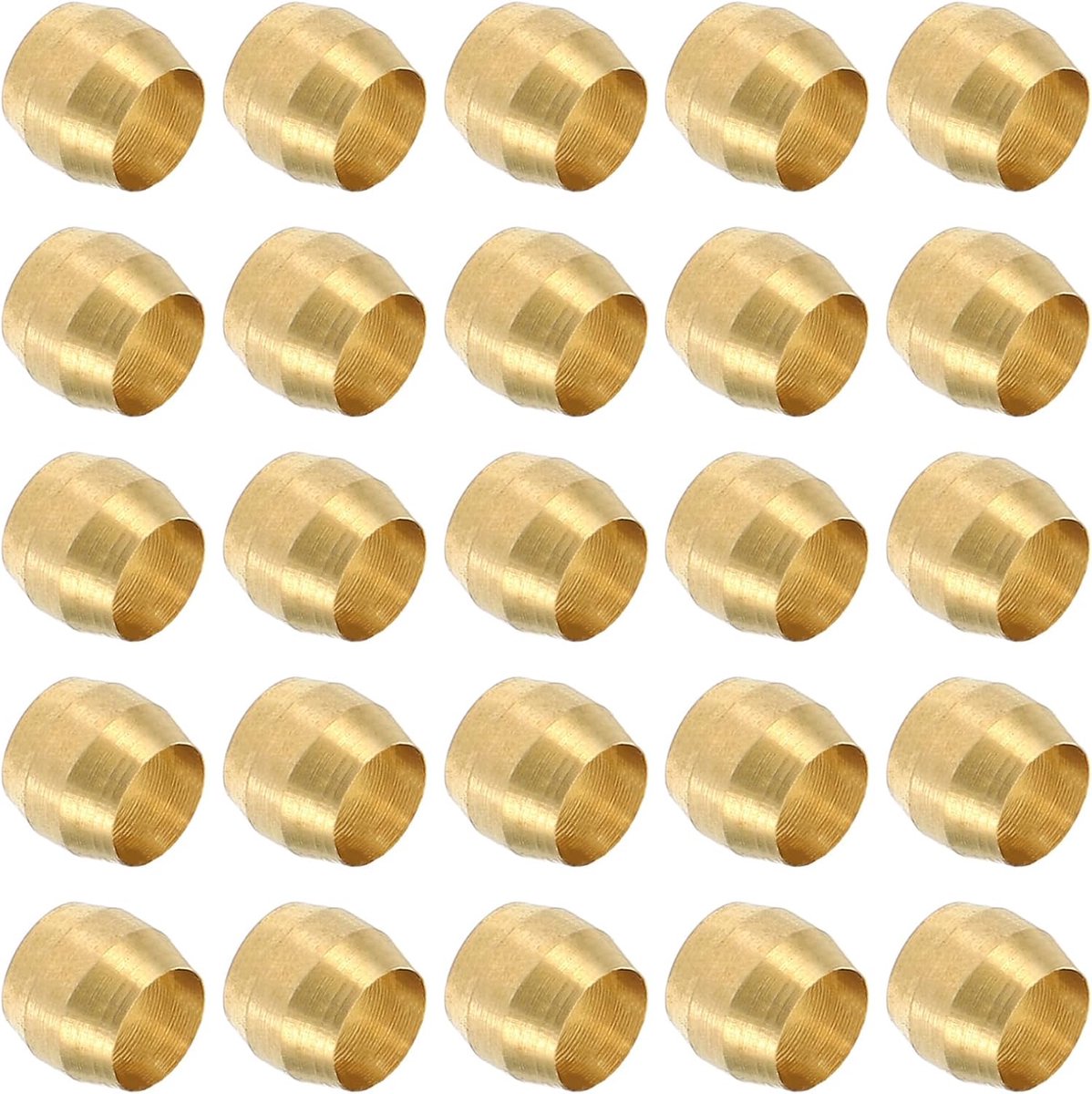 Messing Compressie Mouwen Ferrules voor 4mm OD Buis, 70 Pack Messing Ferrule Fitting Messing Compressie Buis Fitting Ring Assortiment Kit voor Air Water Gas Pijp Lijn Fitting Olie